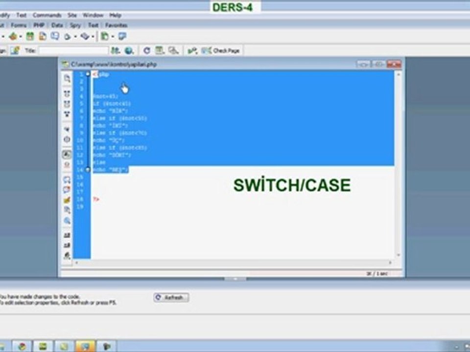 ders4- php anlatımı Kontrol Yapıları