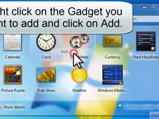 Add gadgets to your desktop