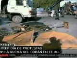 Siguen en Afganistán protestas por quema del Corán en EE.U