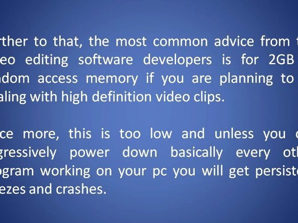 The Appropriate Specifications For Video Editing PCs