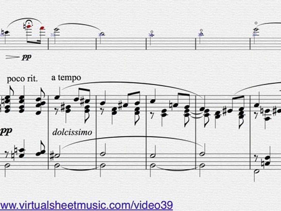 Edward Elgar's, Salut d' Amour, violin and piano sheet music - Video Score