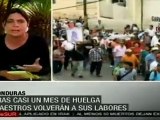 Maestros en Honduras abandonan huelga temporalmente