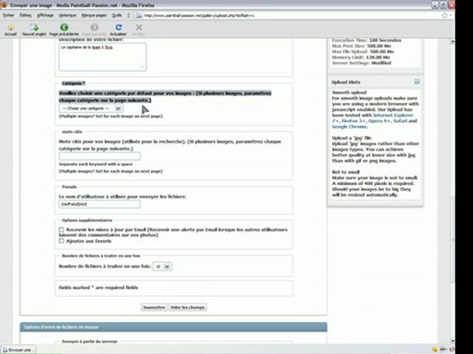 Comment envoyer une/des photos/videos dans la galerie