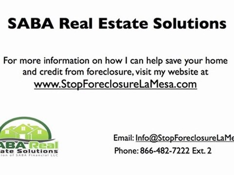 Stop Foreclosure in La Mesa California