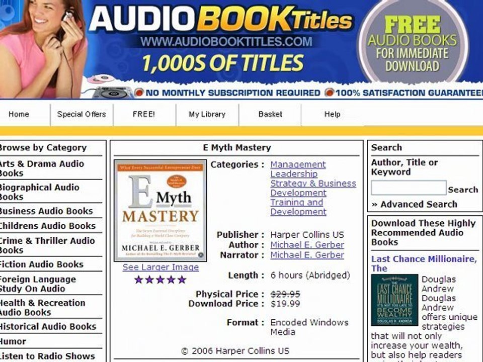 E Myth Audio Books