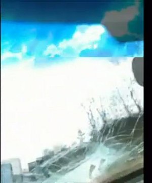 Driver miraculously escapes being impaled