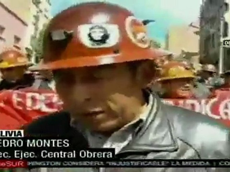 Manifestación en Bolivia por mejoras salariales