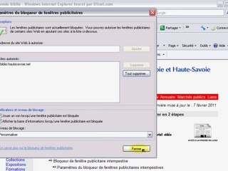 Paramétrer son anti-popup sur Internet Explorer