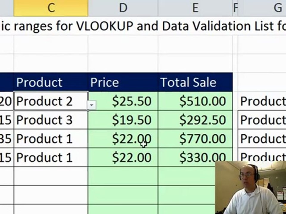 Dueling Excel - Dynamic Validation VLOOKUP:  #1379