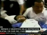 Reprimen en Perú protesta de trabajadores, hay muertos