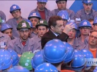 N. Sarkozy aux côtés des salariés de la fonderie ALCAN à Issoire