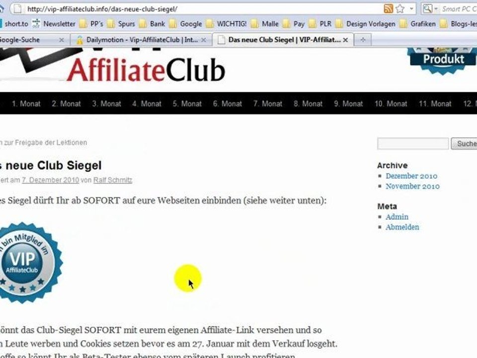 Geld verdienen als Affiliate im VIP-Affiliate Club