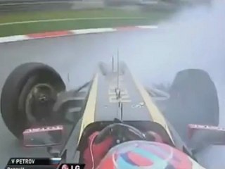 Petrov suffers suspension failure, Practice 1, Malaysia 2011 - GPUpdatenet