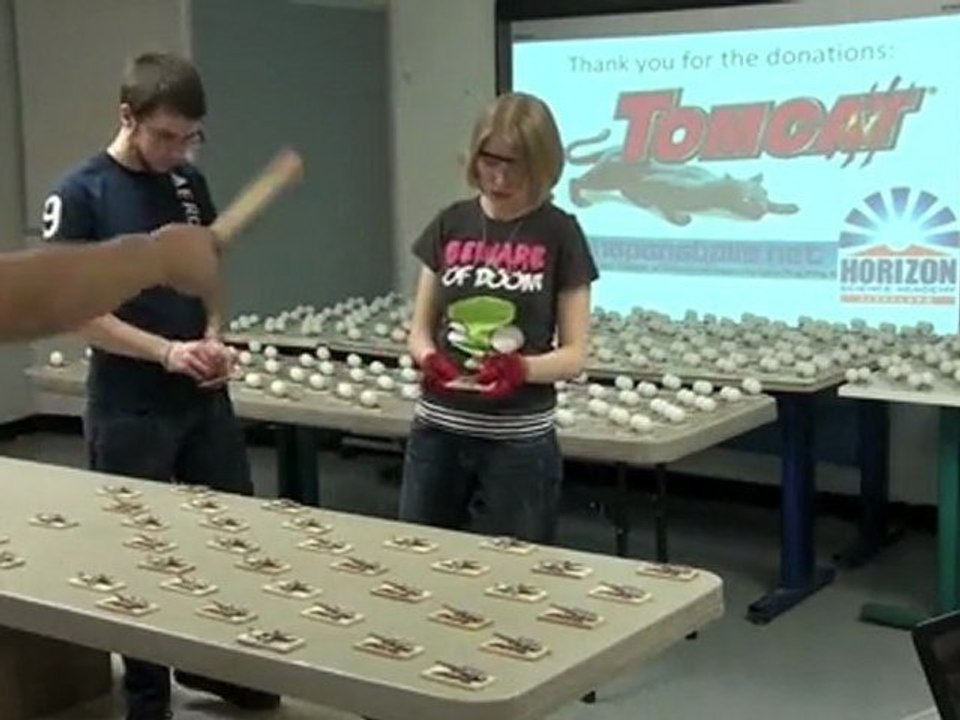 Nuclear Fission Chain Reaction (Ping Pong Balls and Mousetraps)