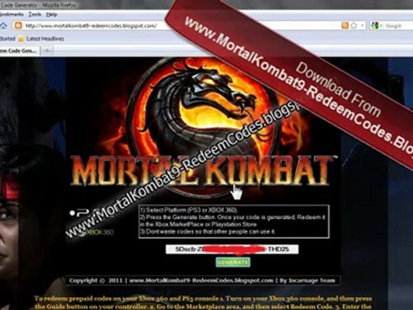 Download Mortal Kombat 9 PS3 , Xbox 360 Codes - video Dailymotion