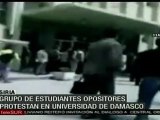 Grupo de opositores protestaron en la Universidad de Damasco