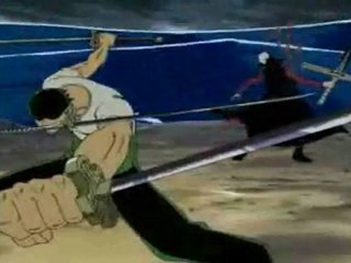 Zolo kills Mihawk UNCUT (4Kids Dub)