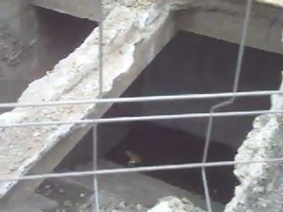 L'entrée d'un ancien tunnel visible pendant les travaux du tramway de 2011 Brest Recouvrance