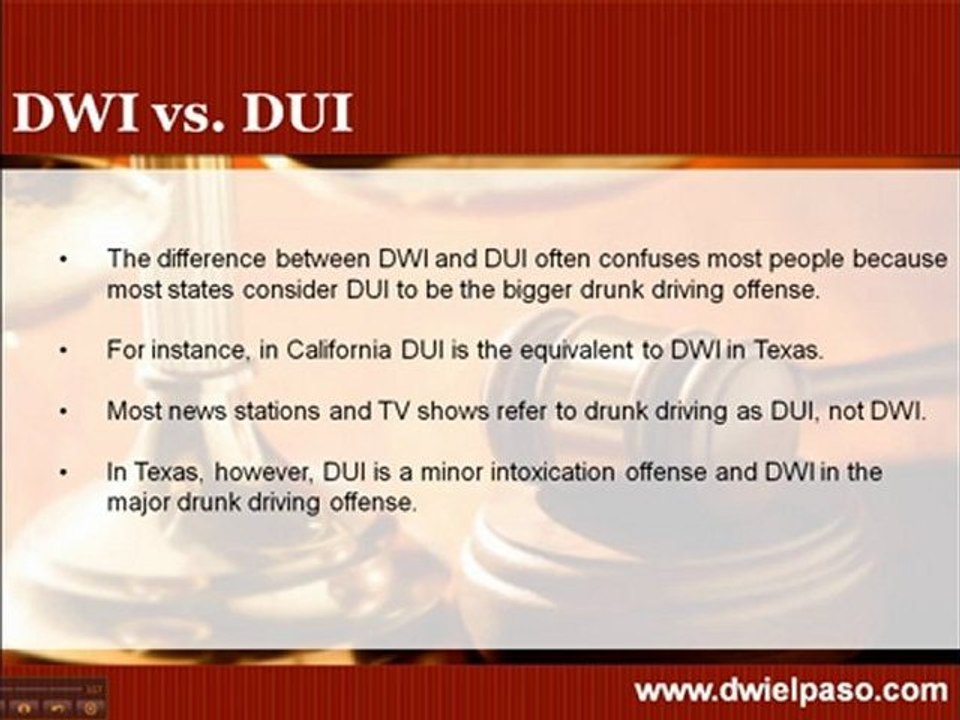 DWI vs. DUI in El Paso, Texas what's the difference?
