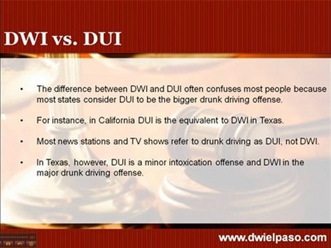 DWI vs. DUI in El Paso, Texas what's the difference?