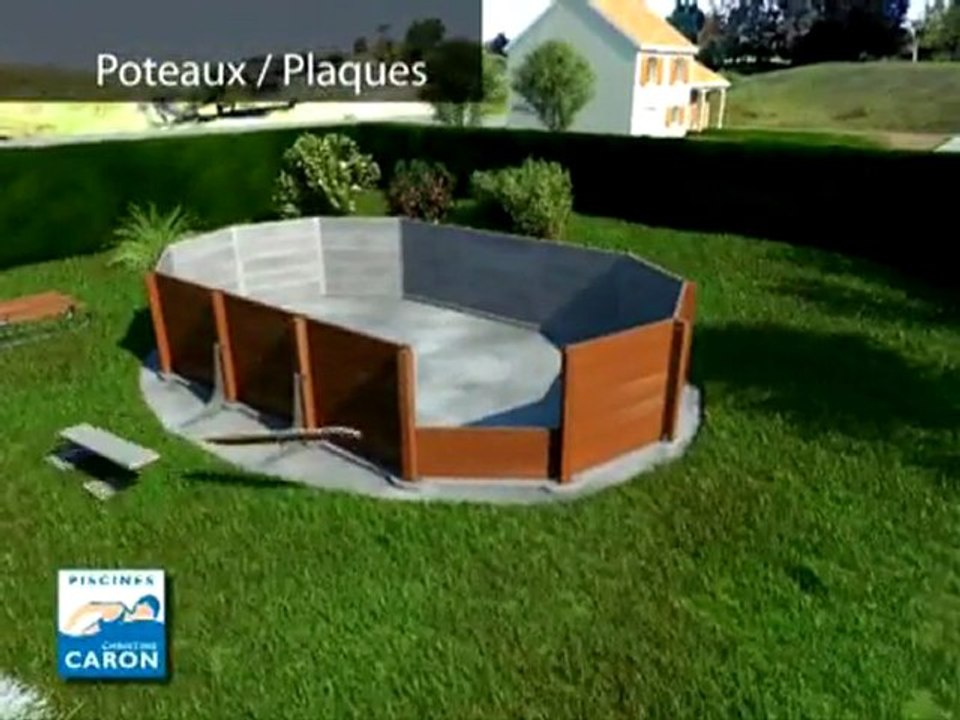 Piscines Caron : montage d'une piscine en béton