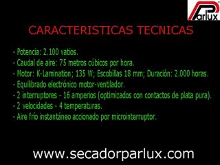 PARLUX 3800-SECADOR PARLUX 3800 ECO FRIENDLY-SECADOR IONICO