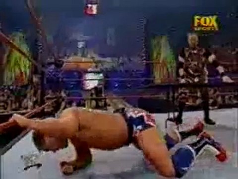 Kurt Angle Edge Christian vs The Dudley Boyz Booker T - Tables match part 2