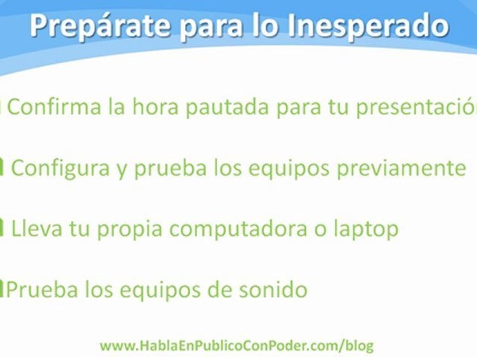 Pasos para Hablar en Público - Prepárate para lo inesperado