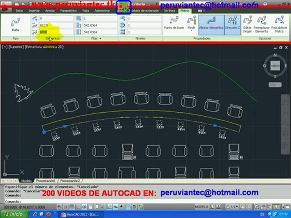 Curso de AutoCAD 2012, en videos, Solidworks, Inventor, CIVIL 3D, Revit, Secretos, Novedades, Autocad, Peruviantec, Tutorial,   ejercicio, ejemplo, videotutorial