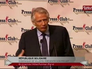 EVENEMENT,Conférence de presse de Dominique de Villepin au Press Club