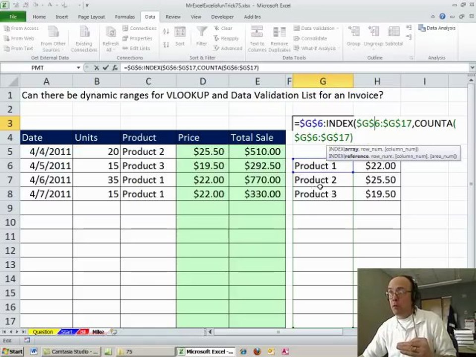 Dueling Excel - Dynamic OFFSET or INDEX?: #1384