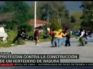 Protestas en Grecia contra basurero en la ciudad