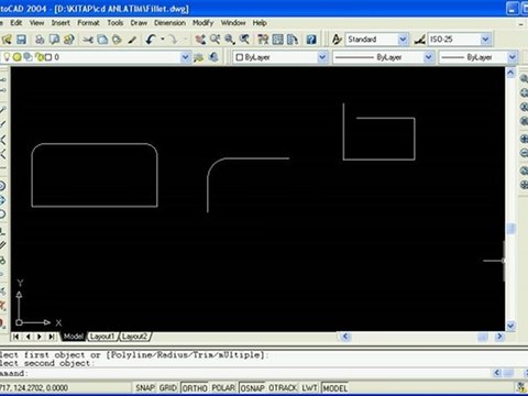 AutoCad Fillet Komutu
