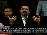 Zelaya ofrece condiciones para negociar retorno a Honduras