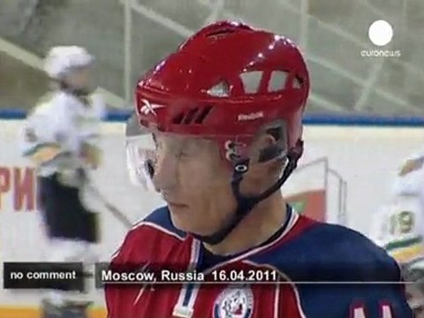 Putin shows off his sporting prowess on the ice - no comment