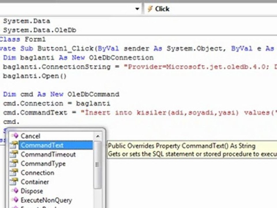 veritabani bağlantısı | vb.net