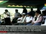 El aumento de salarios se vincula a inflación: Morales