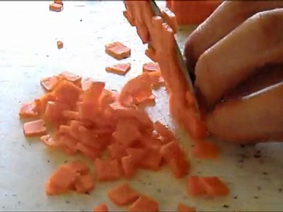 Carottes taillées en paysanne