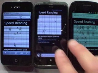 Test Velocità Internet Explorer 9 mobile vs Android vs iOS