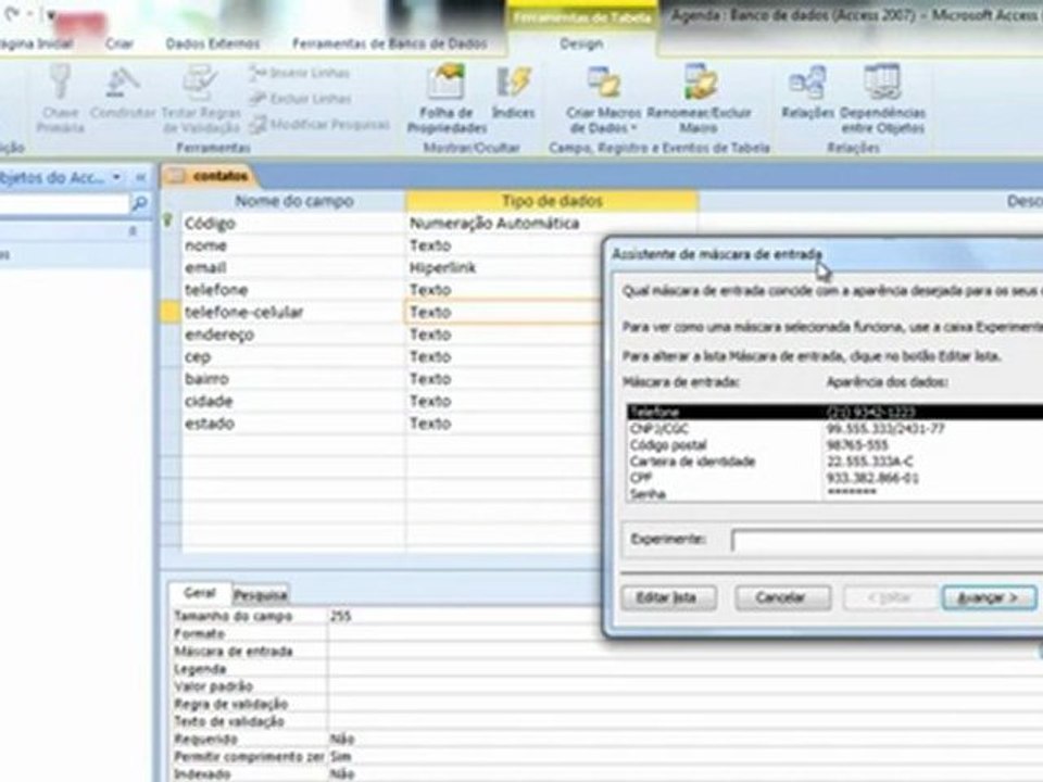 Office Cursos Access 2010 Agenda Video aula 01