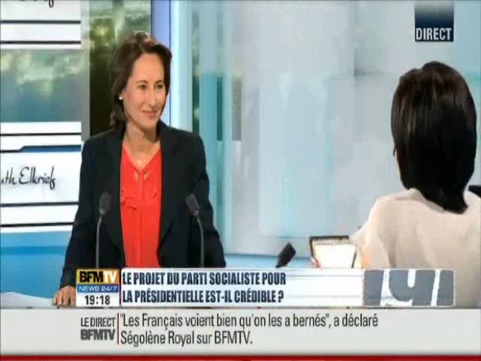 Ségolène Royal invitée du « 19h Ruth Elkrieff » sur BFM TV