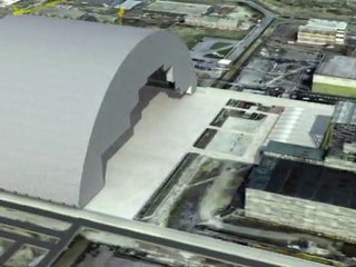 Tchernobyl: images de synthèse du nouveau sarcophage