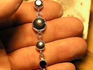 pearls cross and onyx bracelet