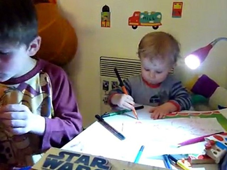 20110308 Nico et Romain dessinent Merignac