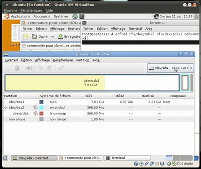Clone sous LInux avec dcfldd