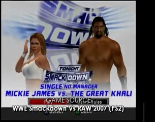 SvR2007 (PS2) - Mickie James vs Great Khali