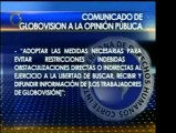 Globovision emite un comunicado celebrando la orden irrevoca