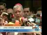 El Cardenal Urosa Savino antes de oficiar su misa de Semana