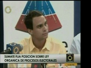 La ONG Súmate objeta el proyecto de ley de procesos electora