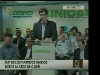 Respuestas durante la rueda de prensa de la plataforma unita
